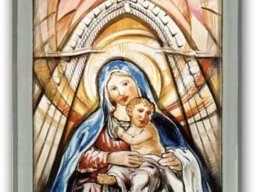 La Madonna della Provvidenza è qui rappresentata davanti alla scalinata che conduce alla chiesetta di S. Gaetano