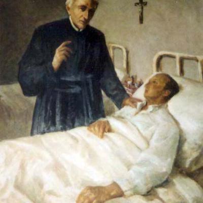Tela fatta dipingere a Pavia come segno di riconoscenza da parte di un ammalato guarito per intercessione di Padre Luigi.