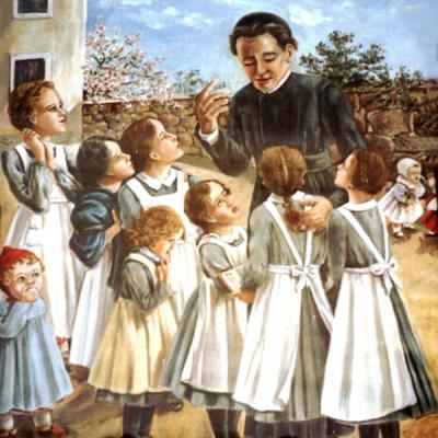 Il dipinto, raffigurante Padre Luigi con le orfanelle, è opera di una suora di cui non si conosce il nome. Si trova nella Casa Madre di Udine.