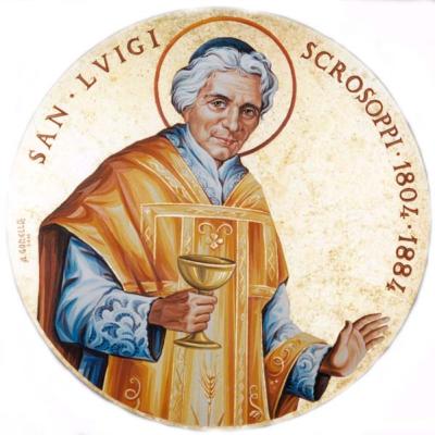 Particolare del mosaico realizzato dall'artista Gonella per la Chiesa della Casa di Riposo di Portogruaro. Il medaglione si trova a Cormons.