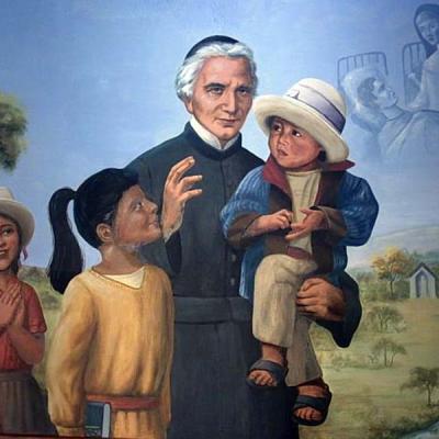 Disegno dipinto sul muro della chiesa dedicata a Gesù Misericordioso di Sivingani (Bolivia).